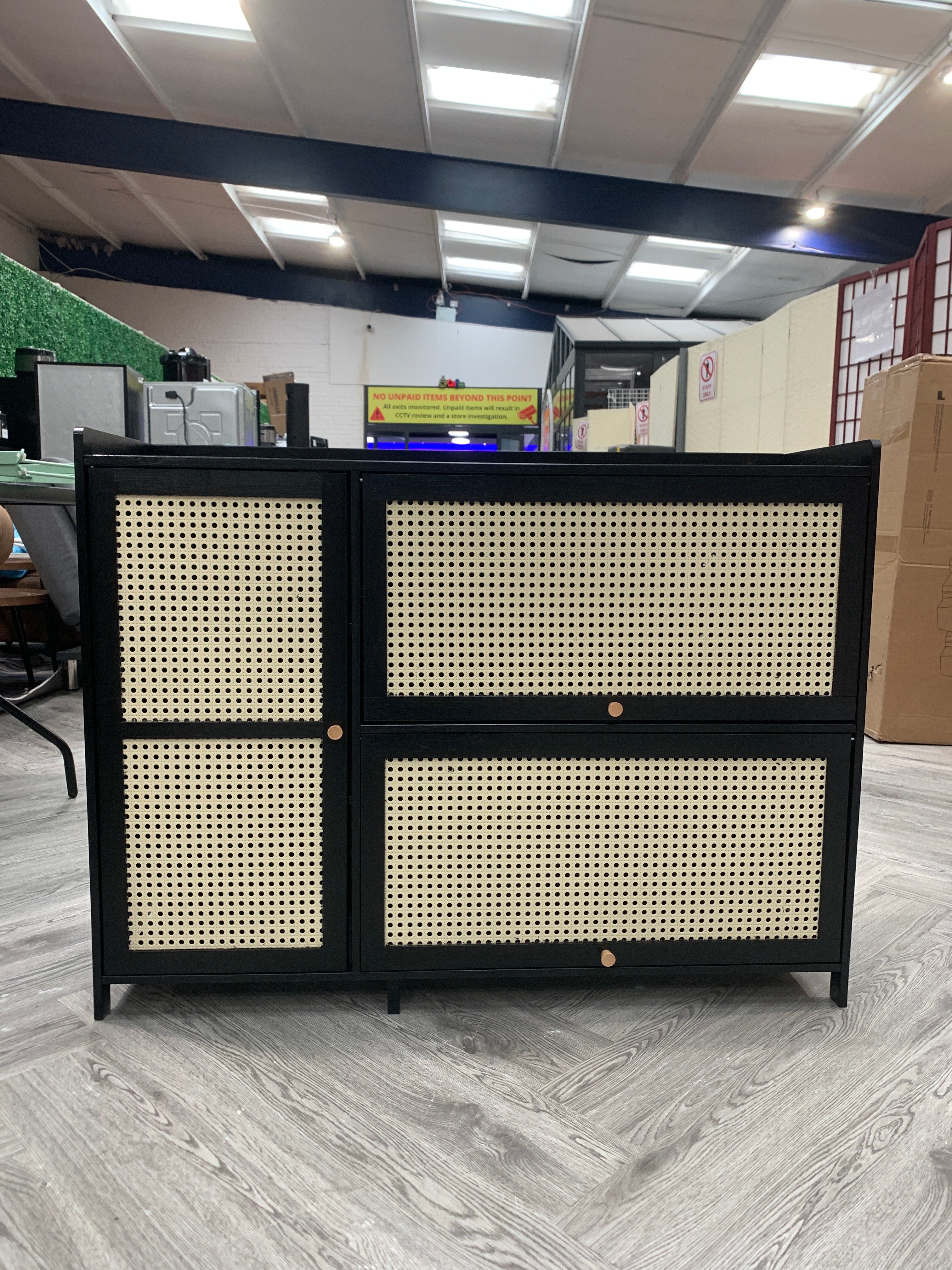 Woven Rattan Sideboard Cabinet for Shoes