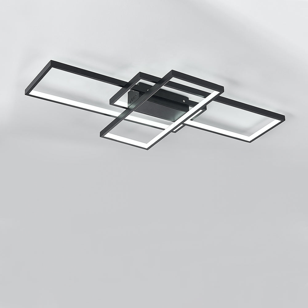 New Neutral Style Rectangular LED Semi Flush Ceiling Light Cool Light