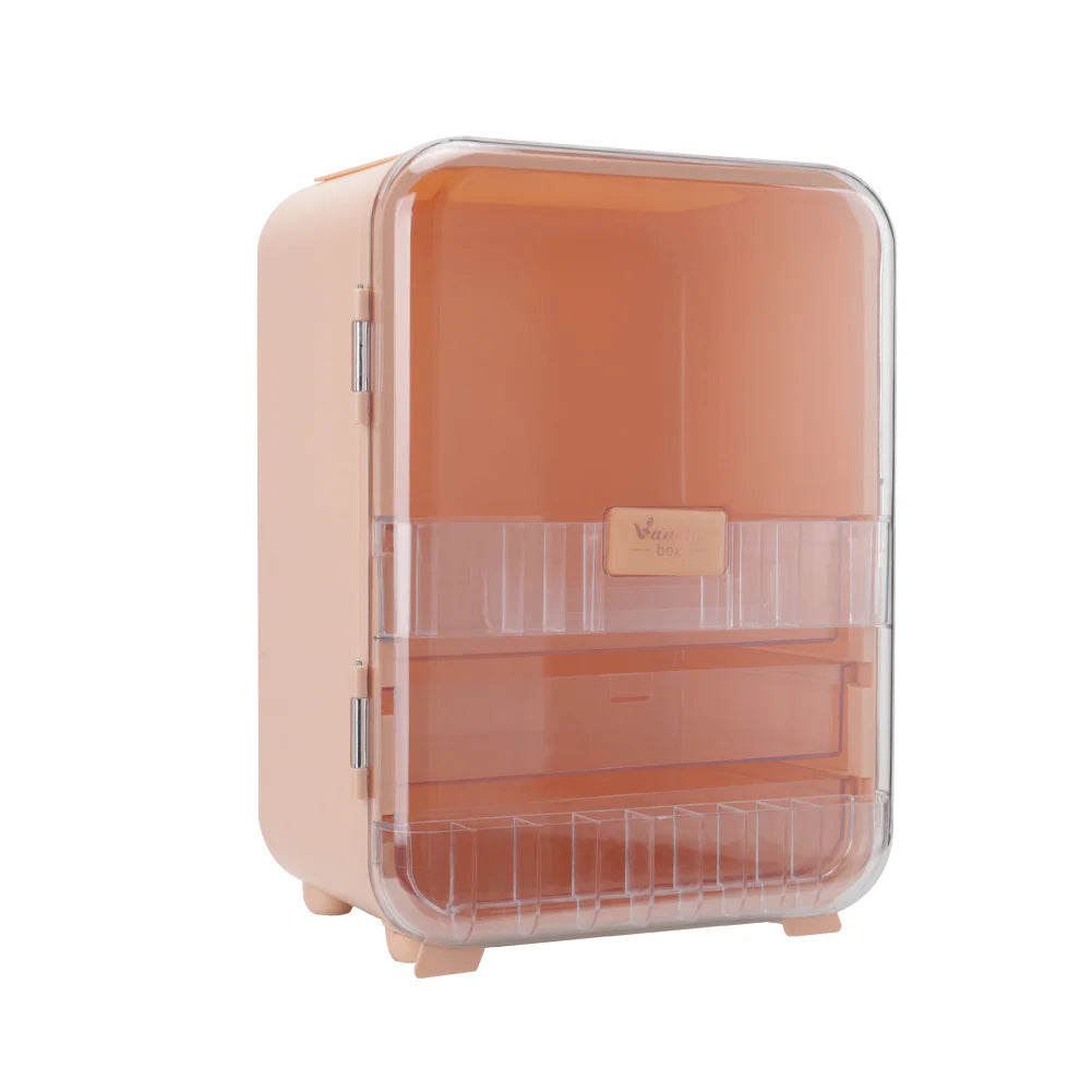 New Large Capacity Makeup Organiser with Mirror Pink