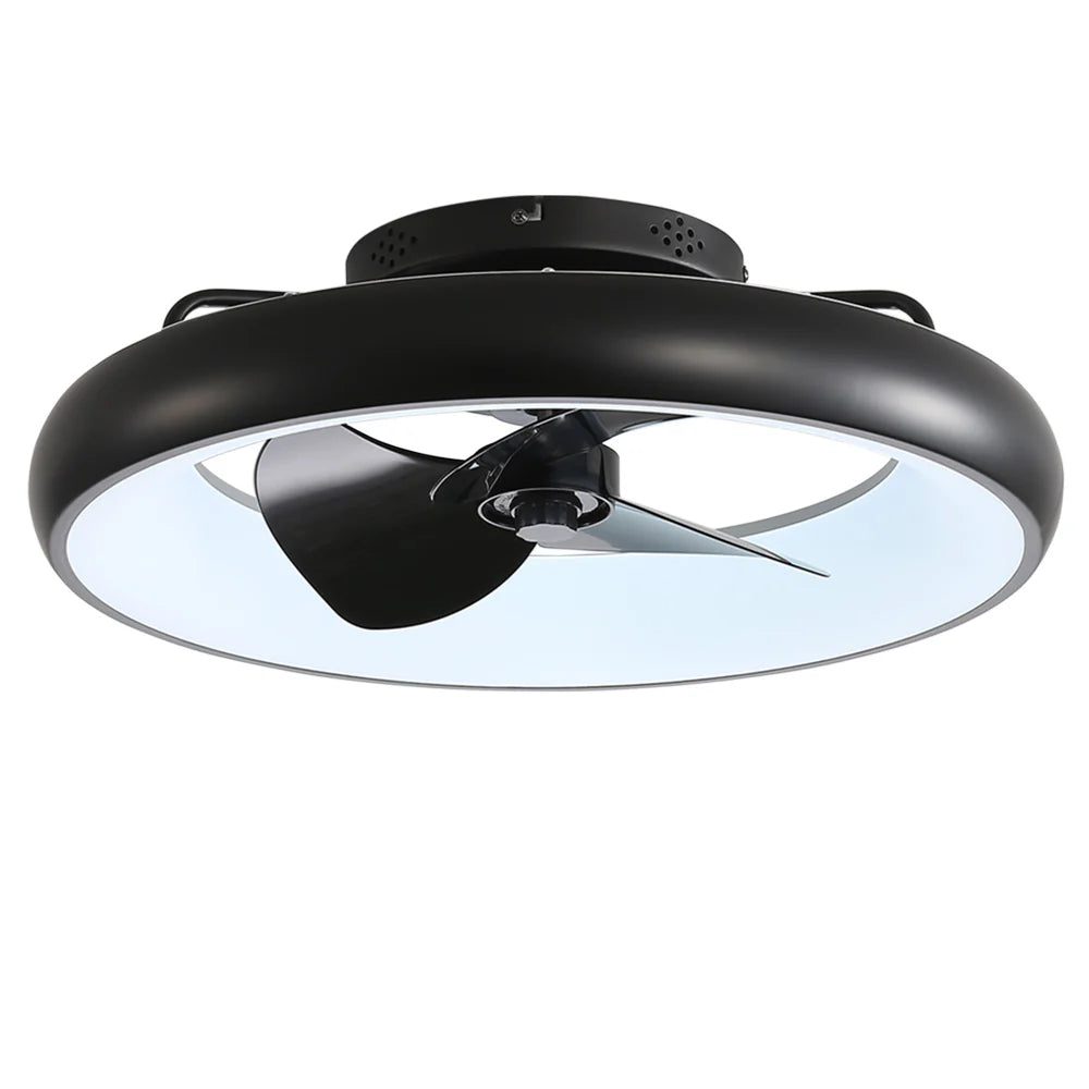 New 22 Inch Modern Ceiling Fan Light with Remote Control Black