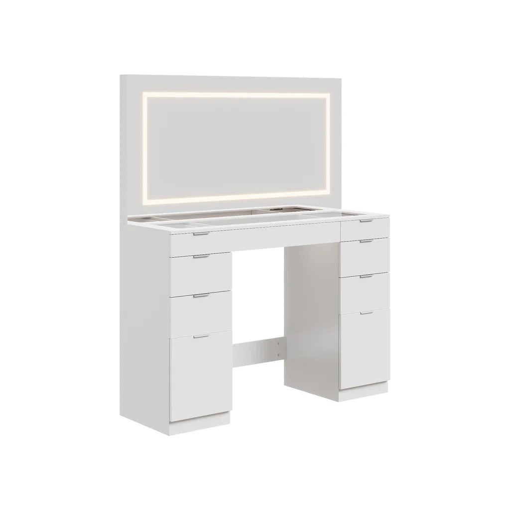 New Dressing Table with Long LED Illuminated Mirror and Dressing Table Stool