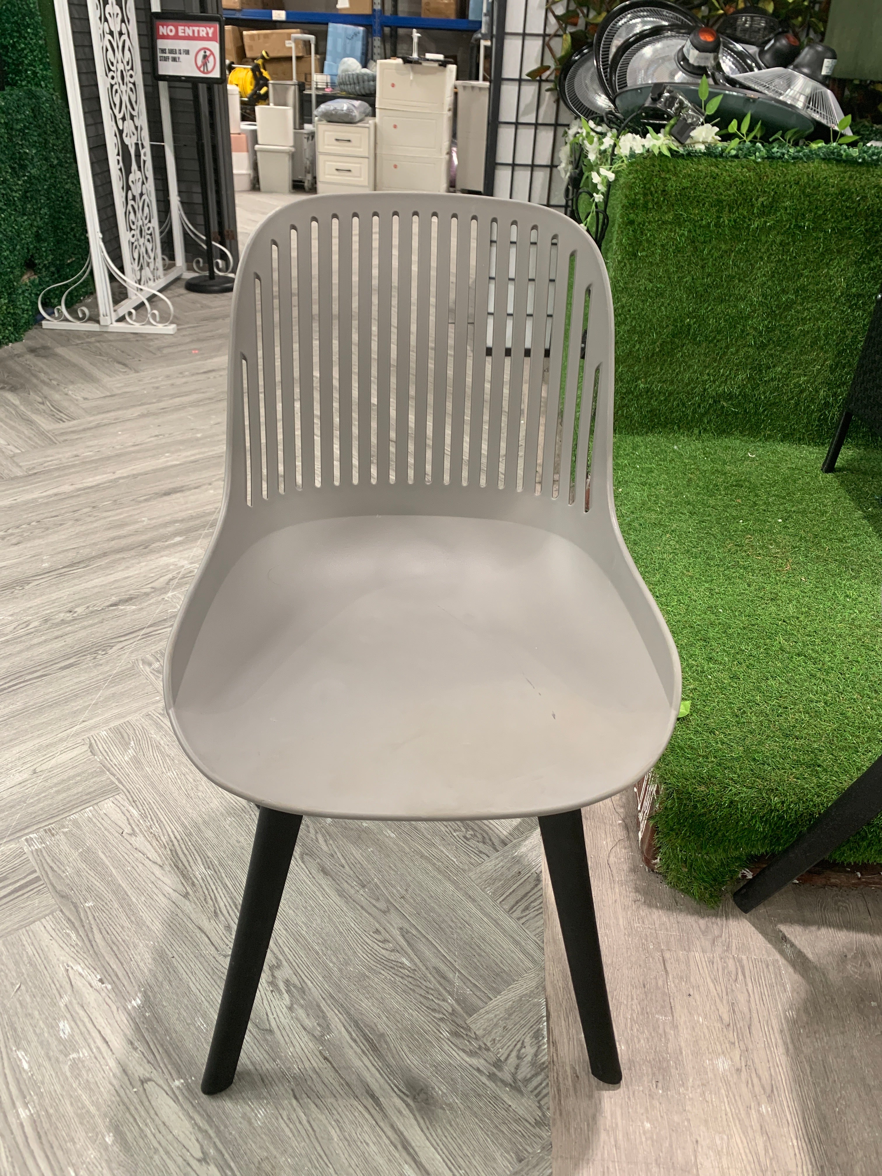 Plastic Armless Dining Chair Grey 1PC
