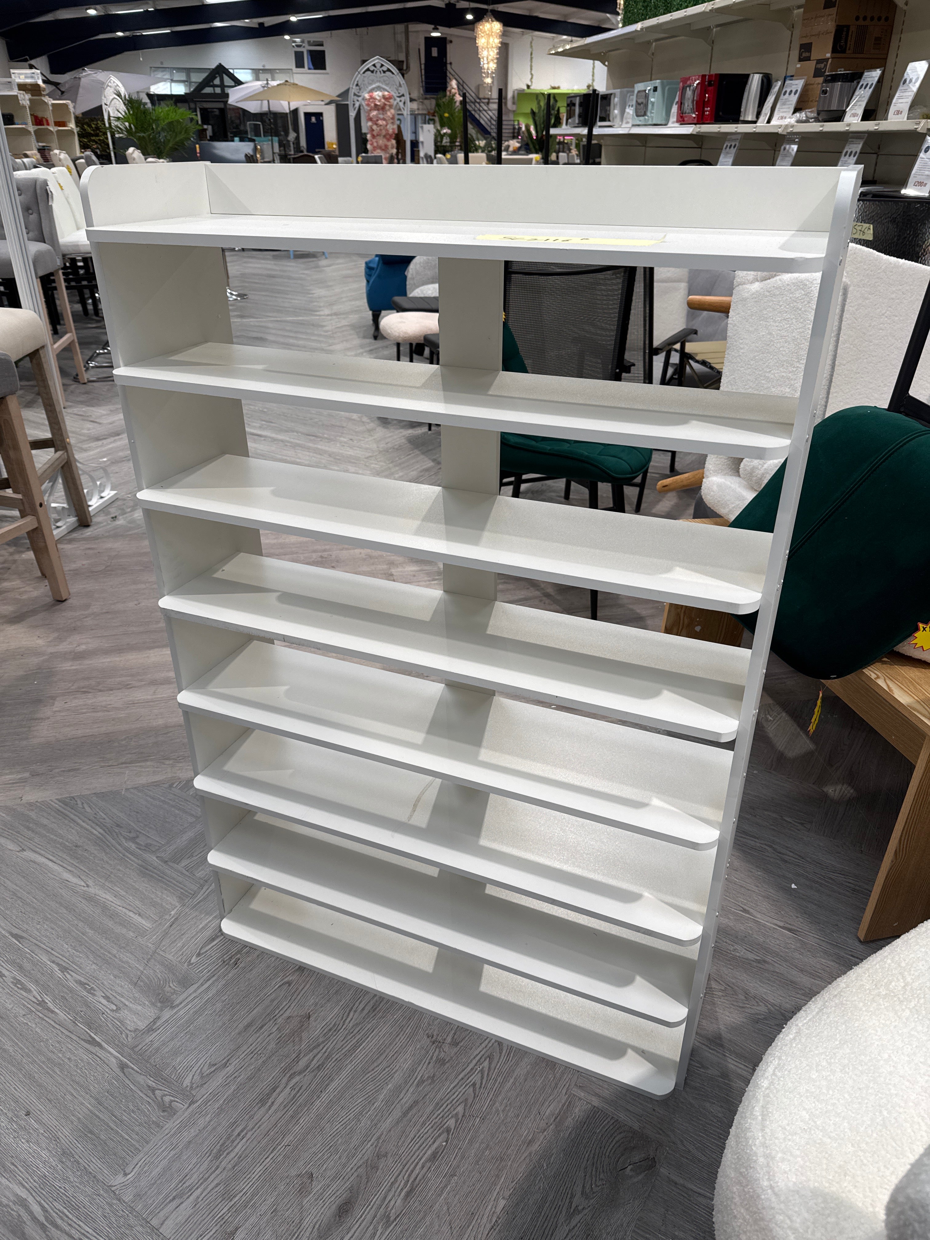 White 8 Tier Open Design Shoe Rack