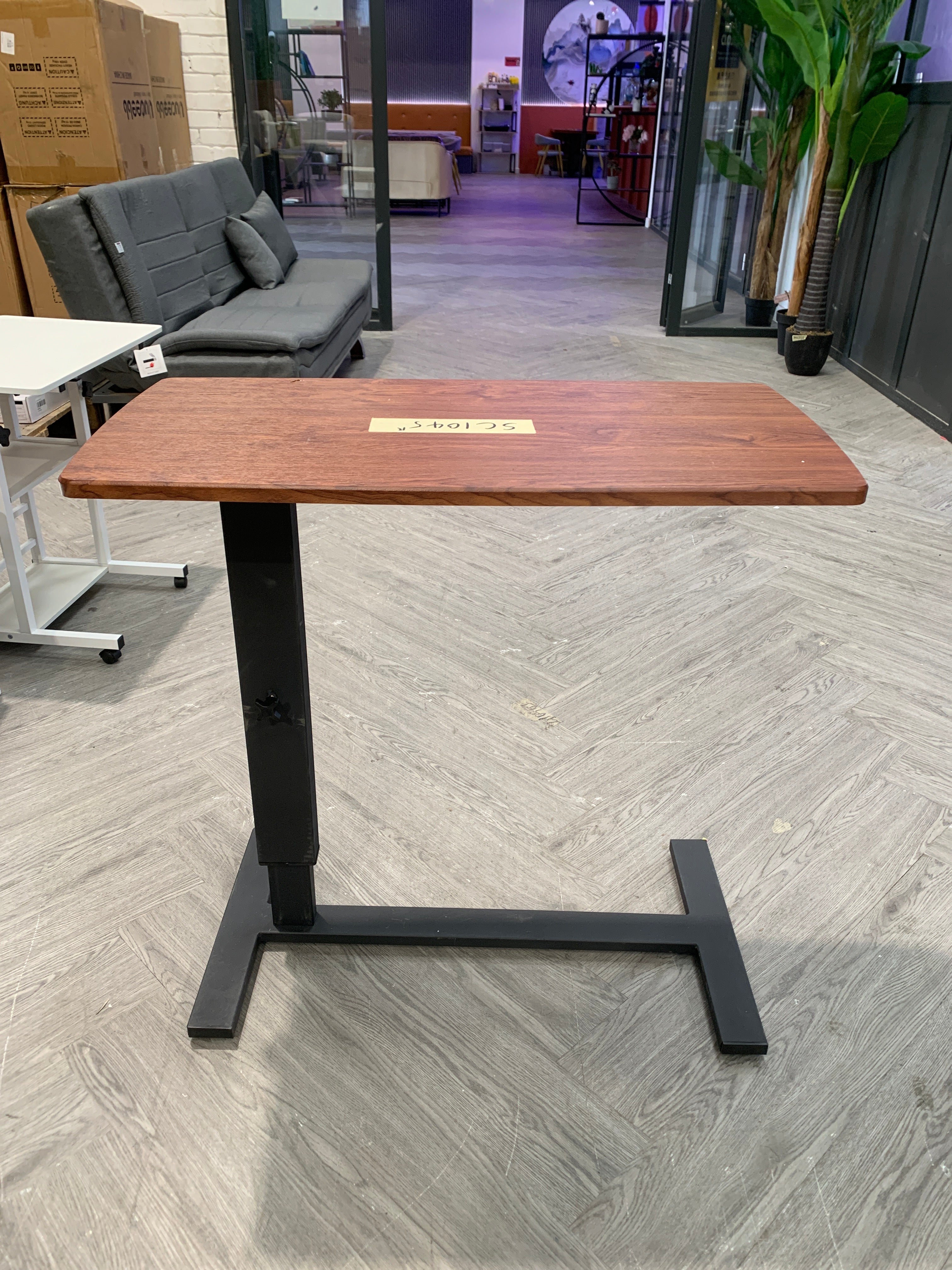 Height Adjustable Mobile Table Overbed Desk with C Shaped Design