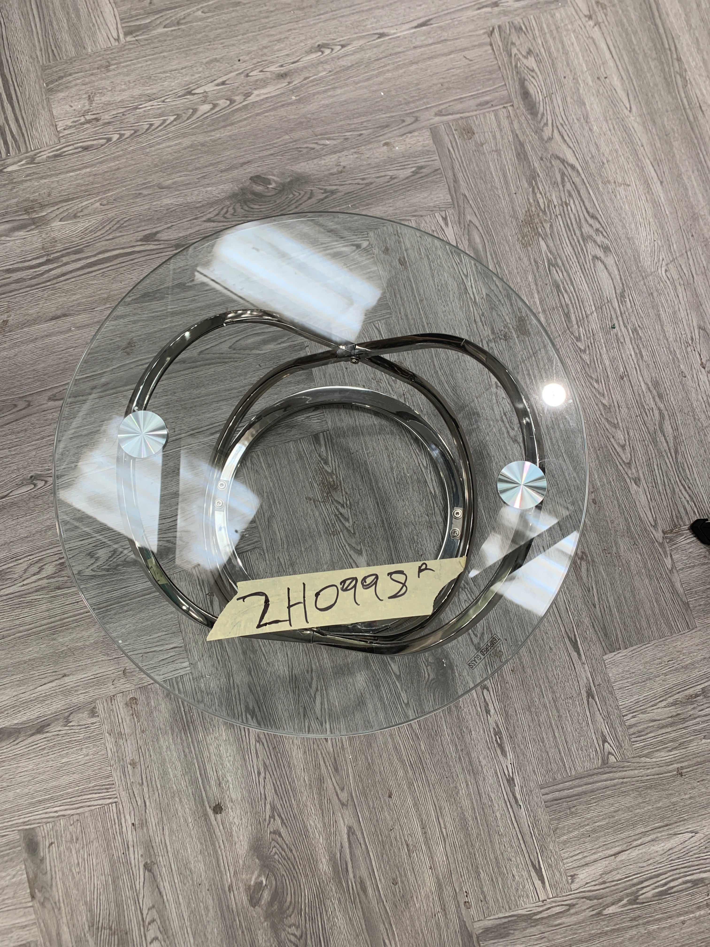 Tempered Glass Top Round Coffee Table