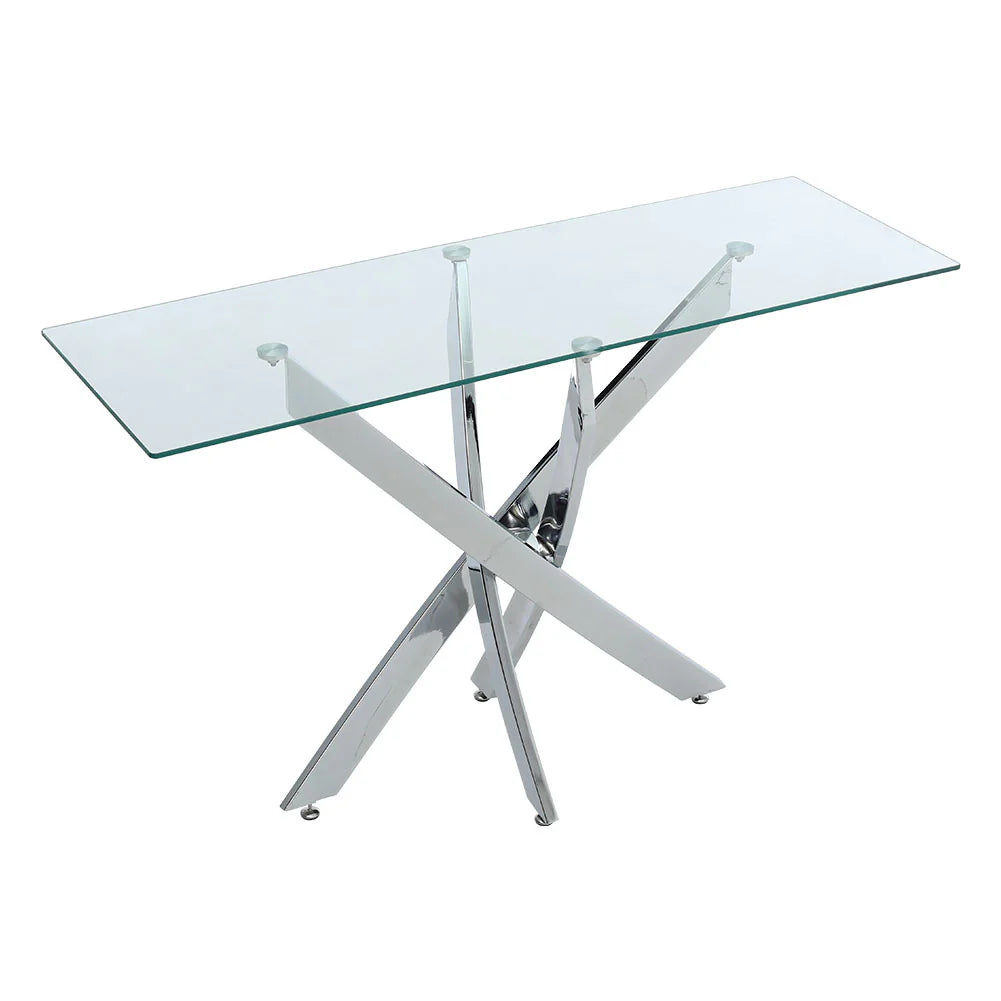 New Modern and Futuristic Clear Glass Top Console Table