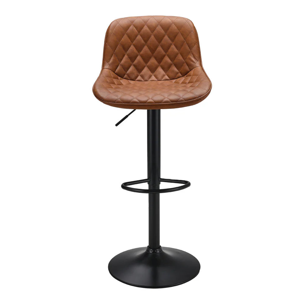 New Brown PU Leather Counter Swivel Height Bar Stool with Footrest