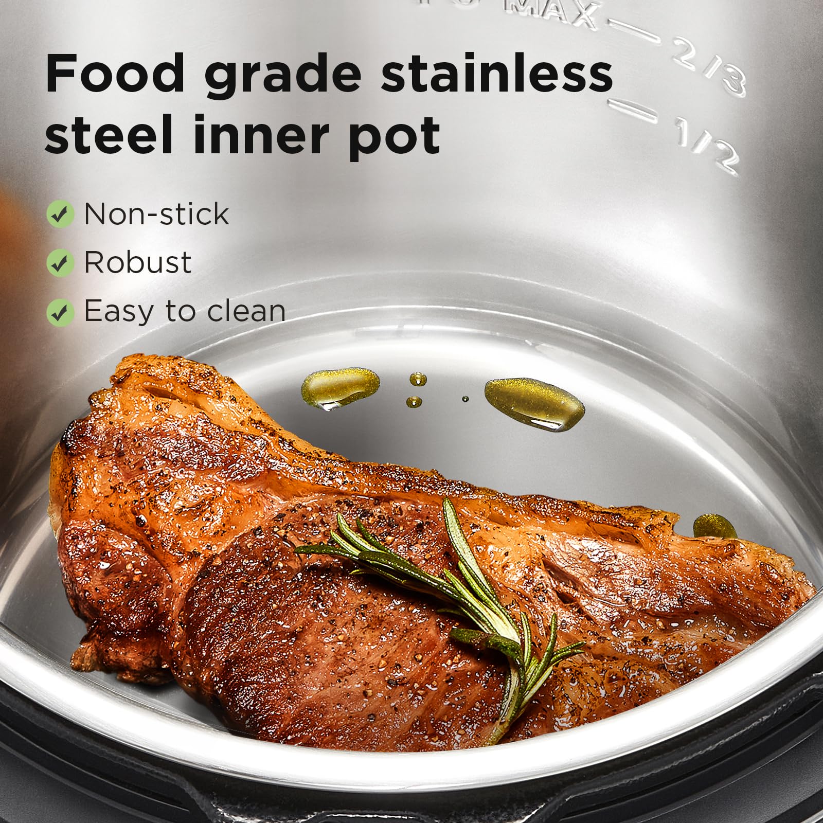 1200W Multi Function Pressure Cooker with 7.6L Stainless Steel Pot