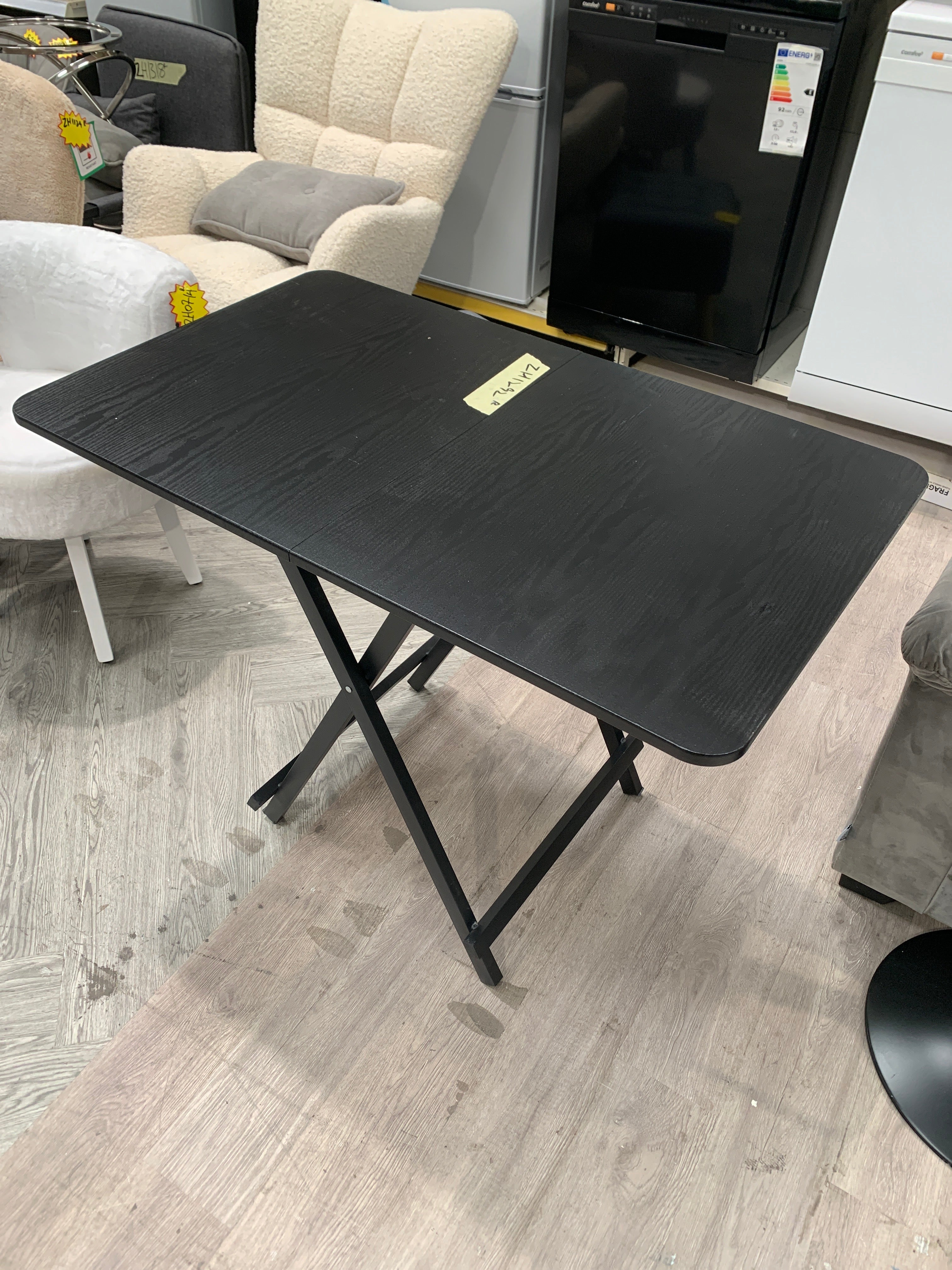 Folding Wooden Dining Table 60x100cm Black