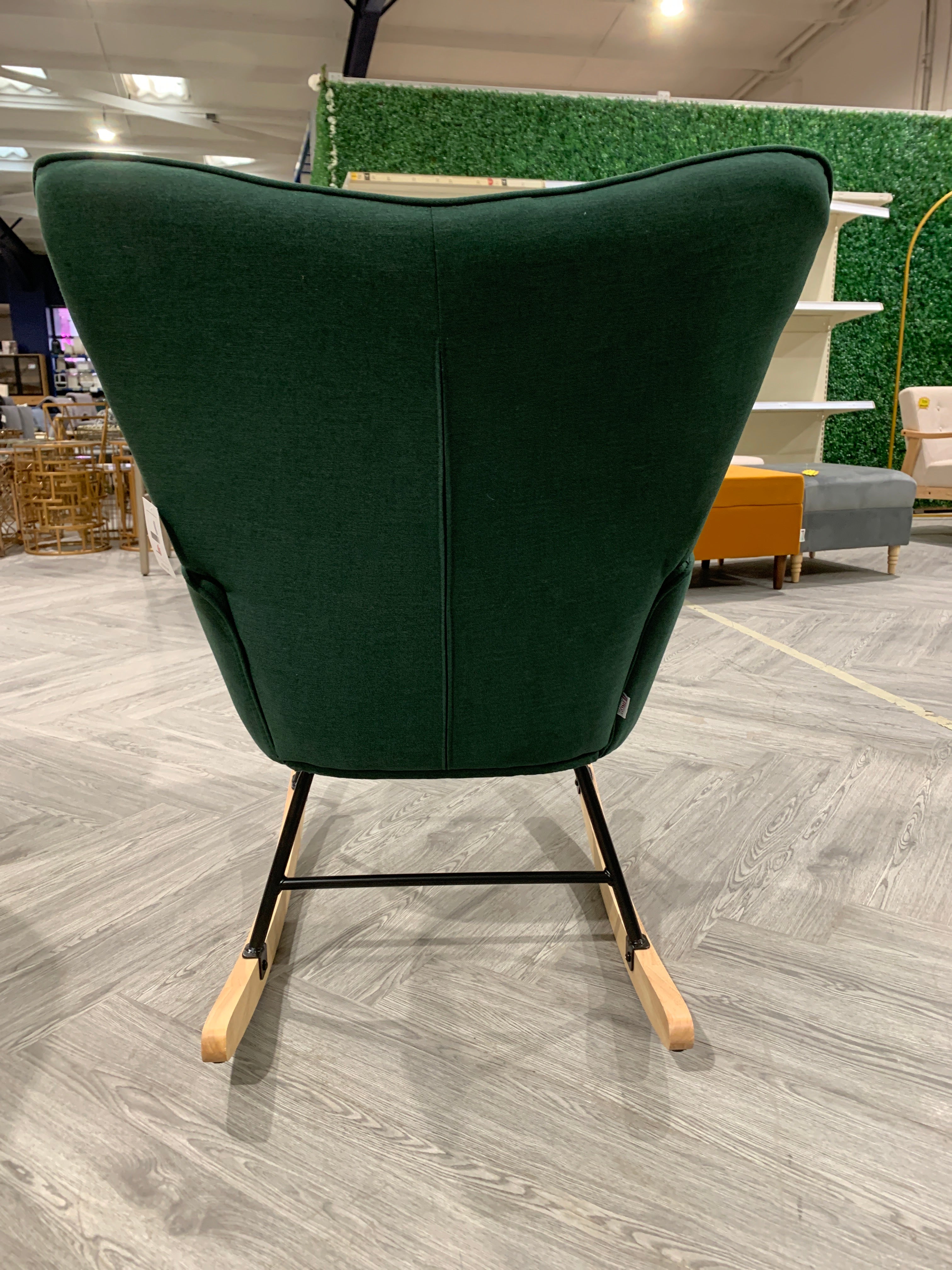 Green Tufted Upholstered Rocking Chair