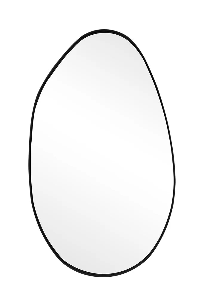 Black Metal Framed Wall Mirror Vertical