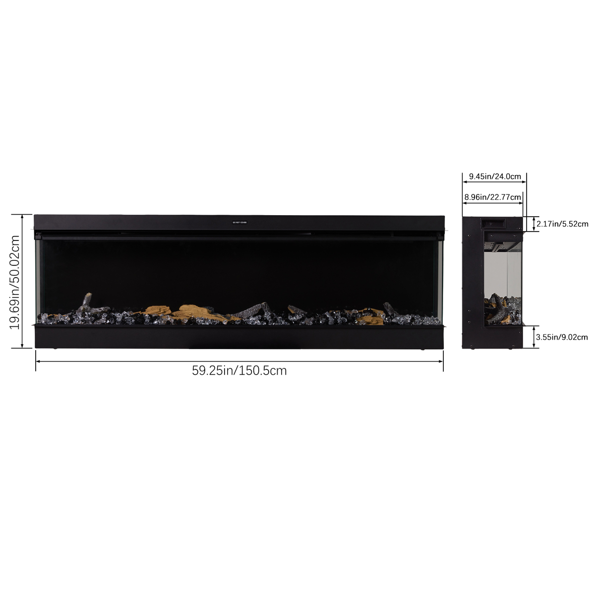 New 50/60/70/80 Inch Premium Electric Fireplace with Remote and App Control