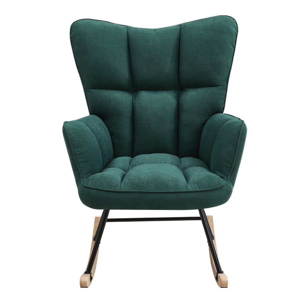 New Green Tufted Upholstered Rocking Chair