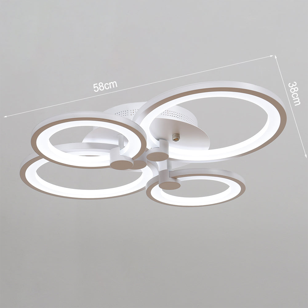 Modern Circular LED Semi Flush Ceiling Light Cool White Non-Dimmable