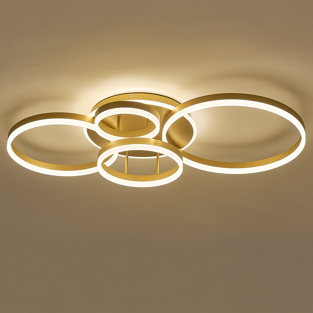 Classic Golden Loops Energy Efficient LED Ceiling Light 110cm W Dimmable