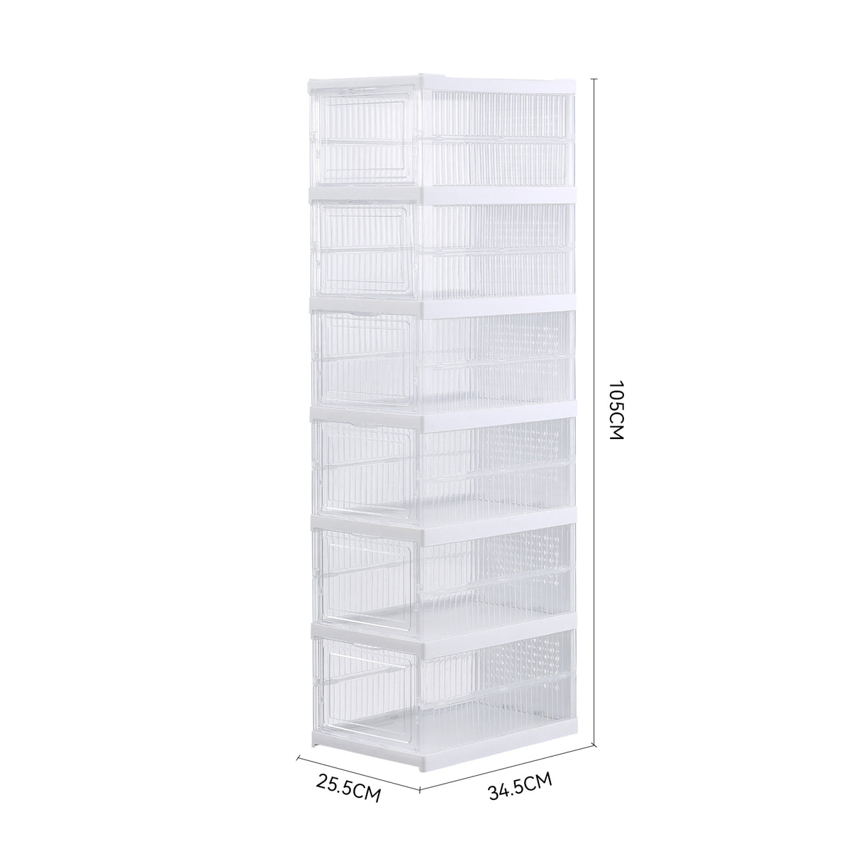 New 6 Tier Foldable Shoe Storage Box Transparent