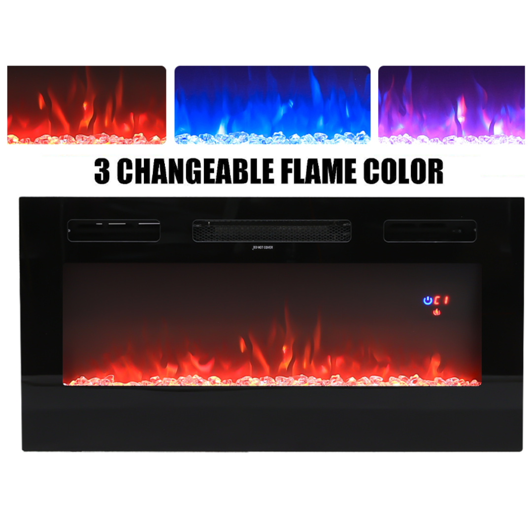 New 36 Inch Recessed Electric Fireplace