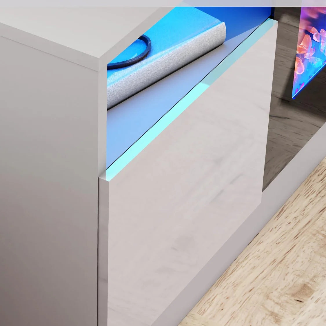 New TV Stand with Closed Storage for 36 Inch Fireplace