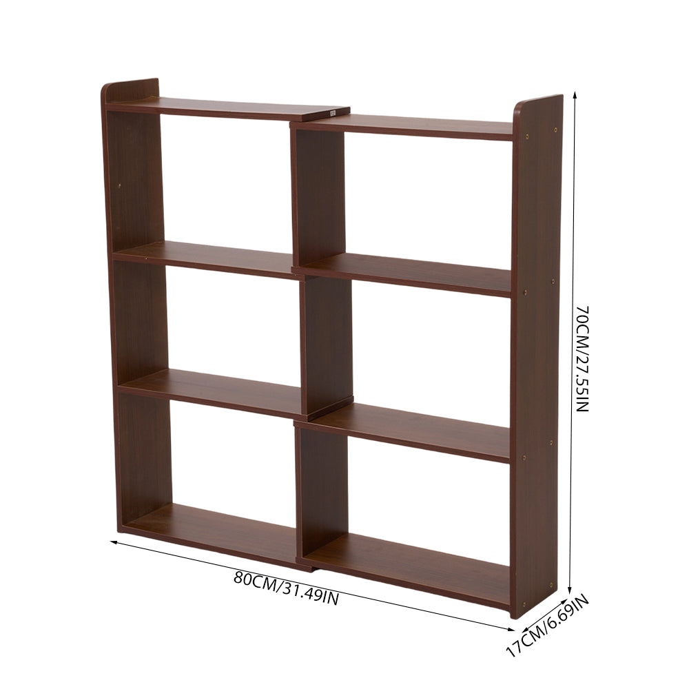 3 Tier Wooden Desktop Shelving Units Dark Brown