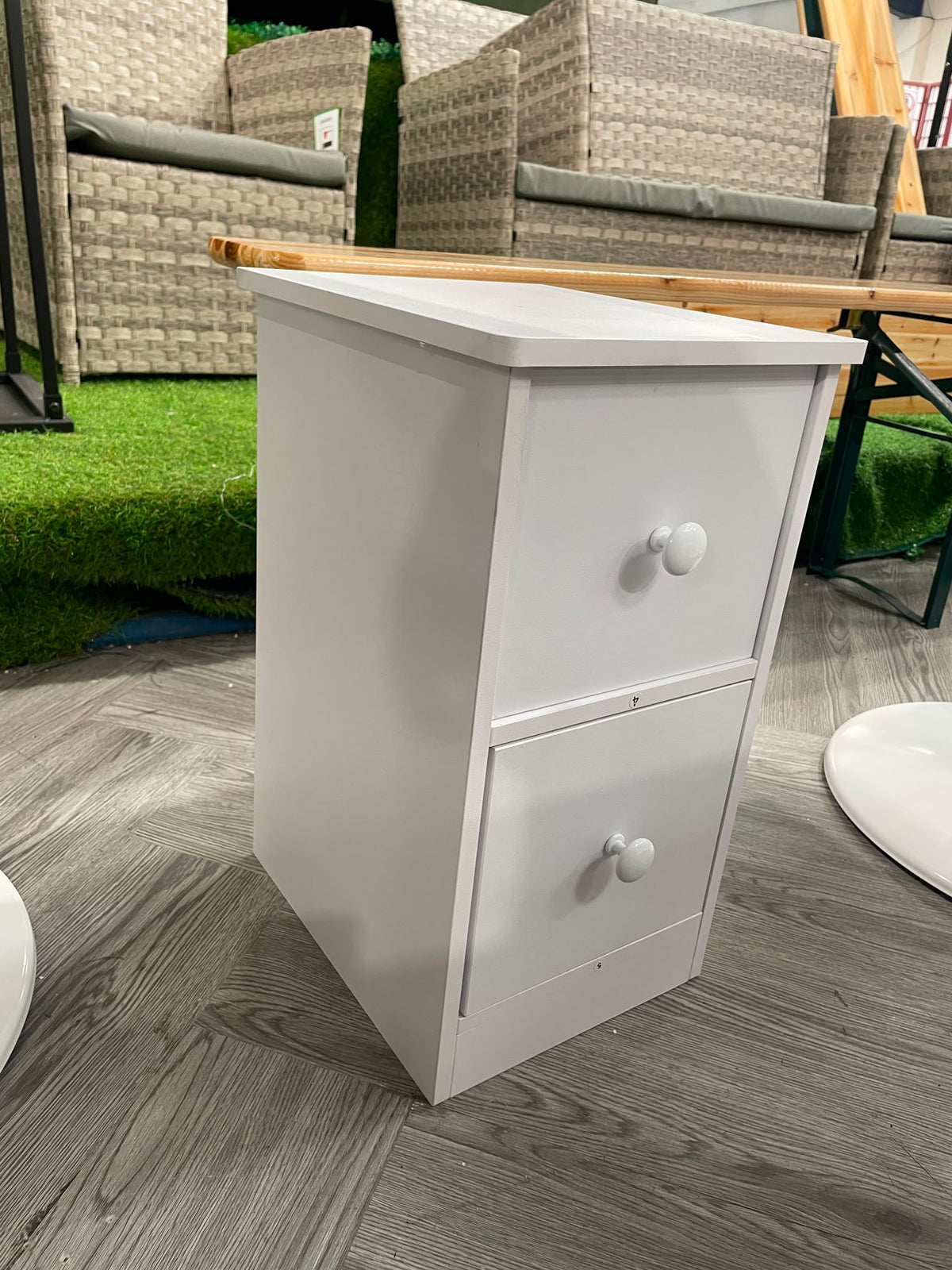 Bedside Table with 2 Drawers White