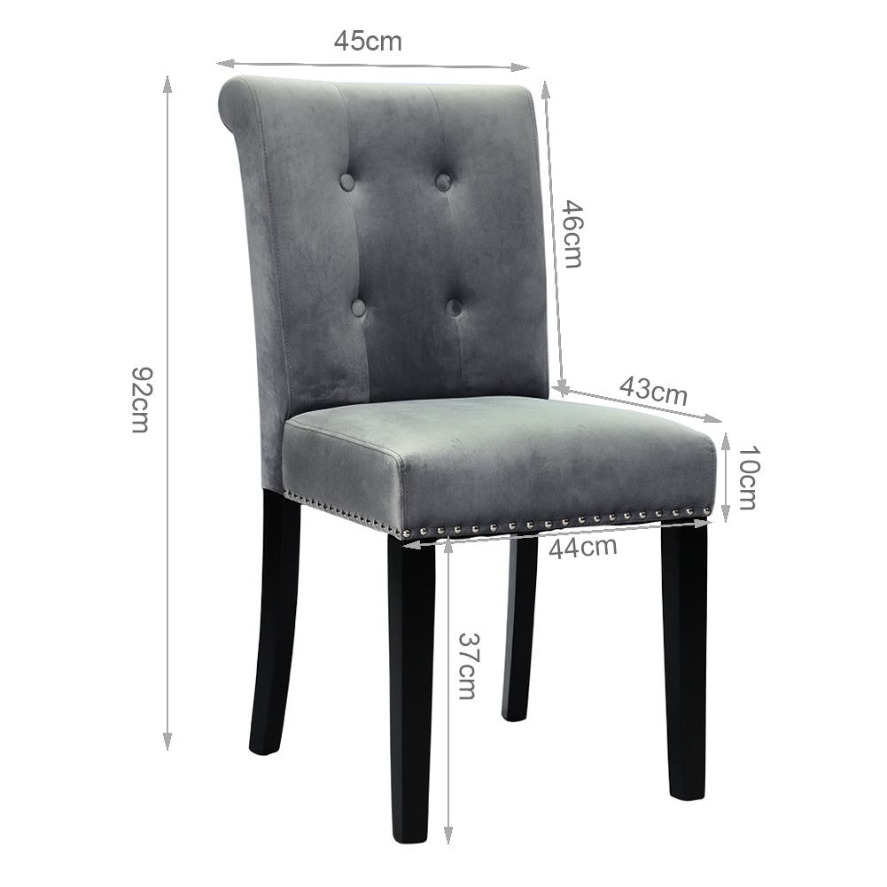 New Tufted Velvet Chair Dining Chair with Nailhead Trim 1PC
