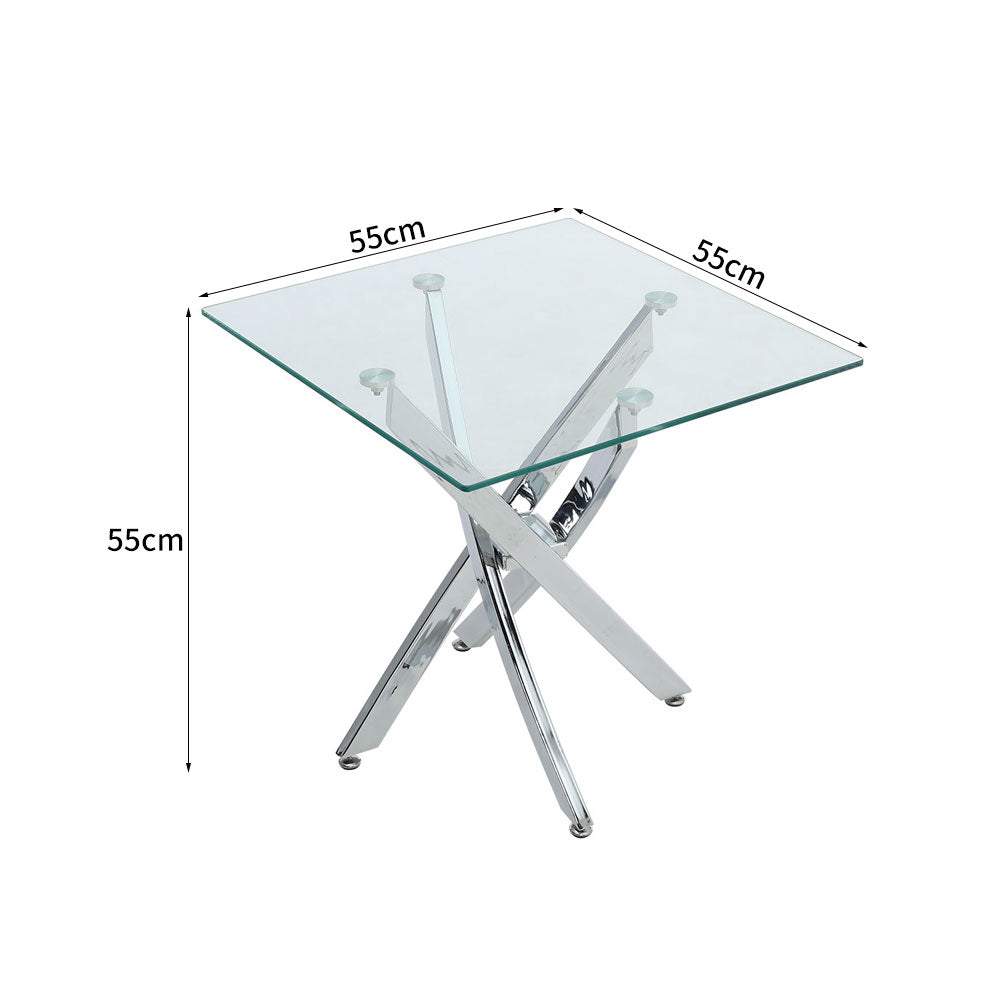 New Modern and Futuristic Clear Glass Top Coffee End Table
