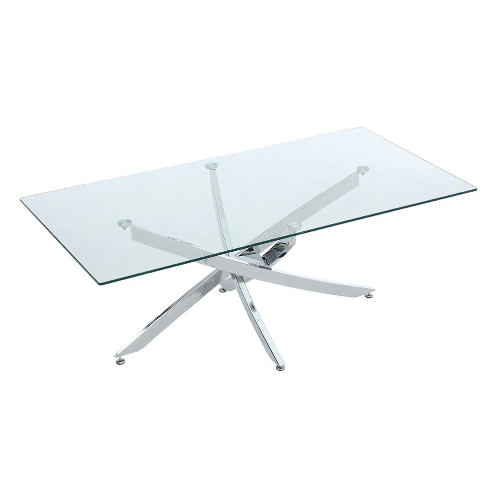 New Modern and Futuristic Clear Glass Top Coffee Table