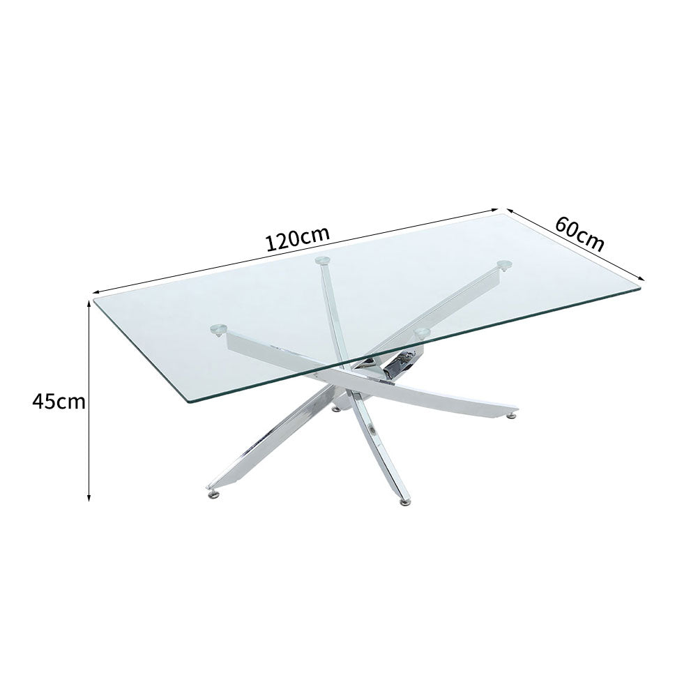 New Modern and Futuristic Clear Glass Top Coffee Table