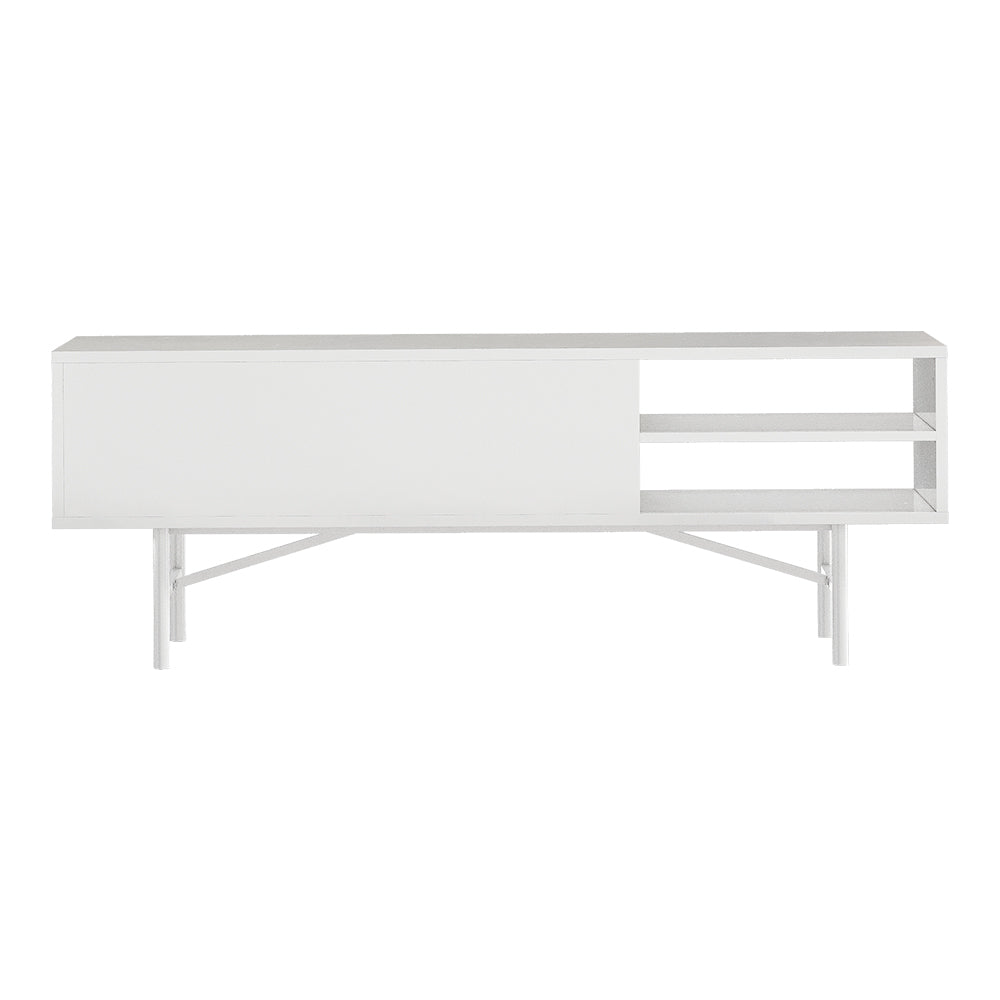 New White Wavy Grain Striped Wooden TV Stand