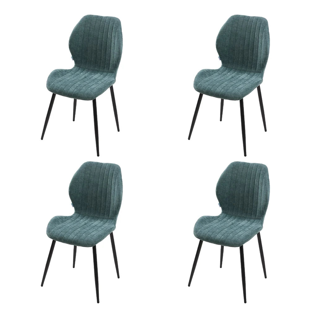 New Set of 4 Chic Dining Chairs Green