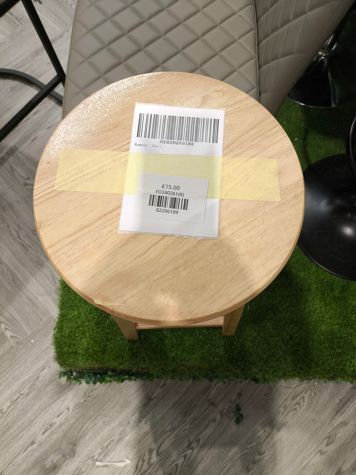 Wooden Bar Stool with Footrest Natural