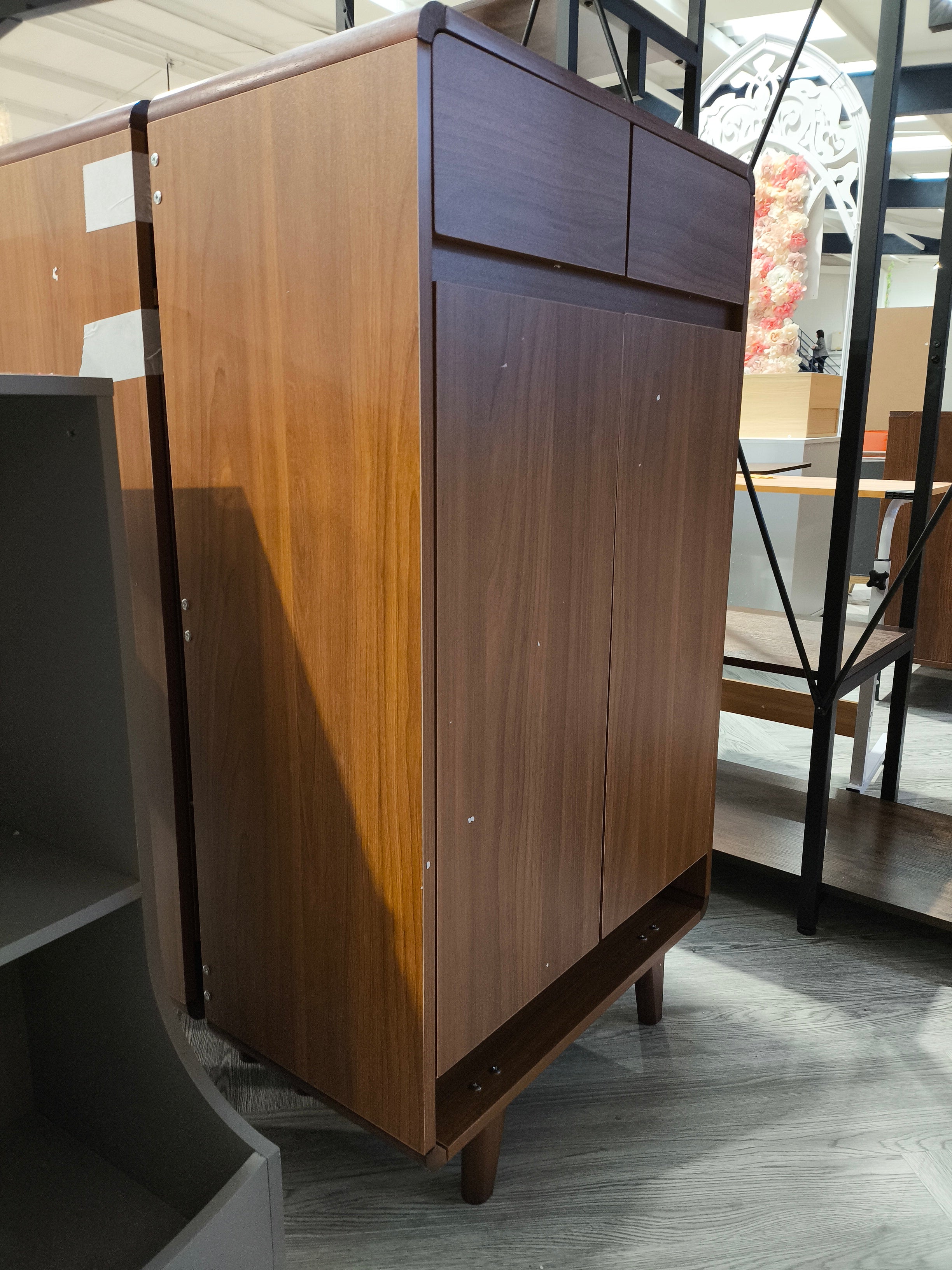 5 Tier Entryway Cabinet Shoe Cabinet Brown
