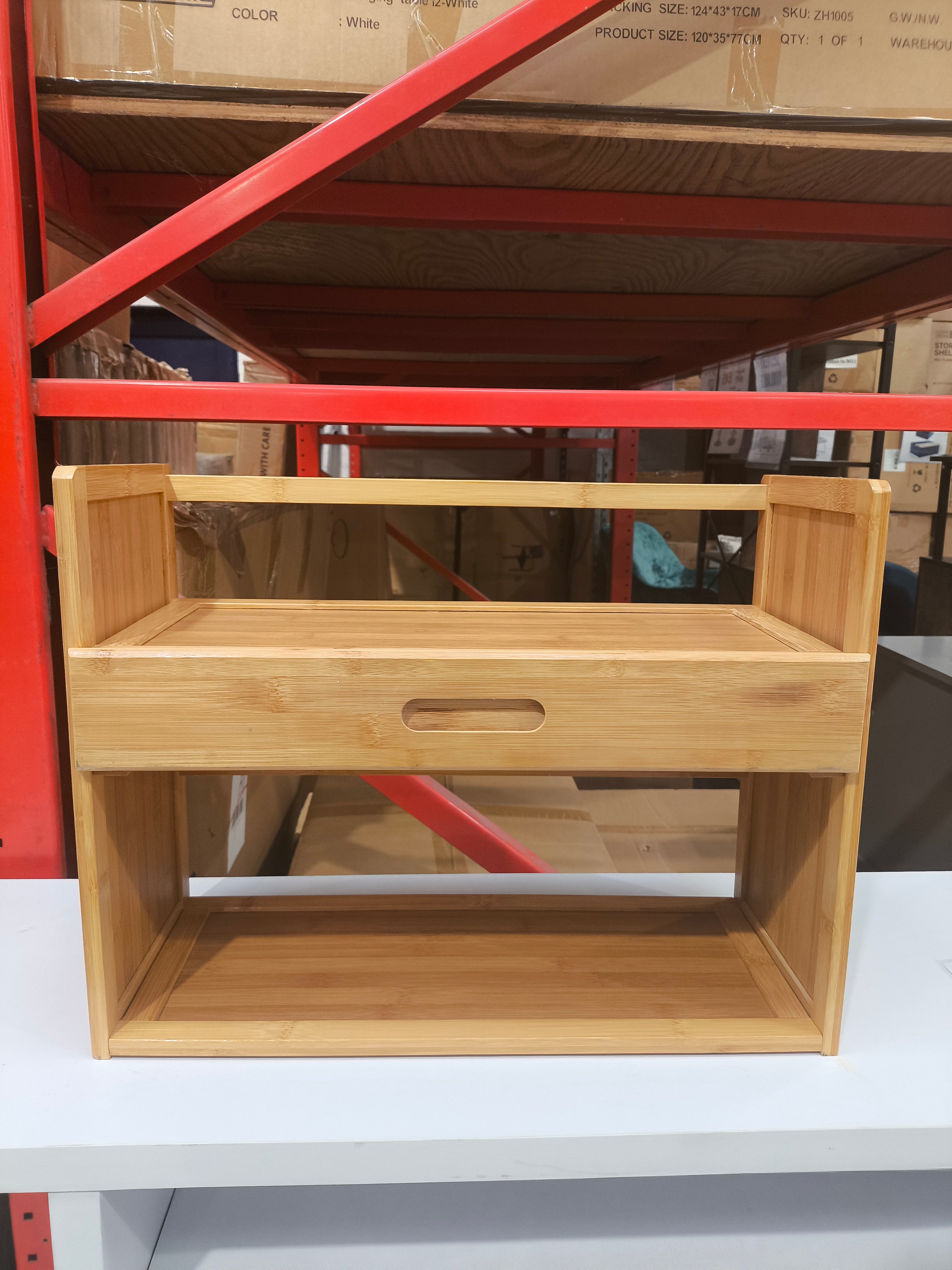 Bamboo Desktop Shelf with Drawer