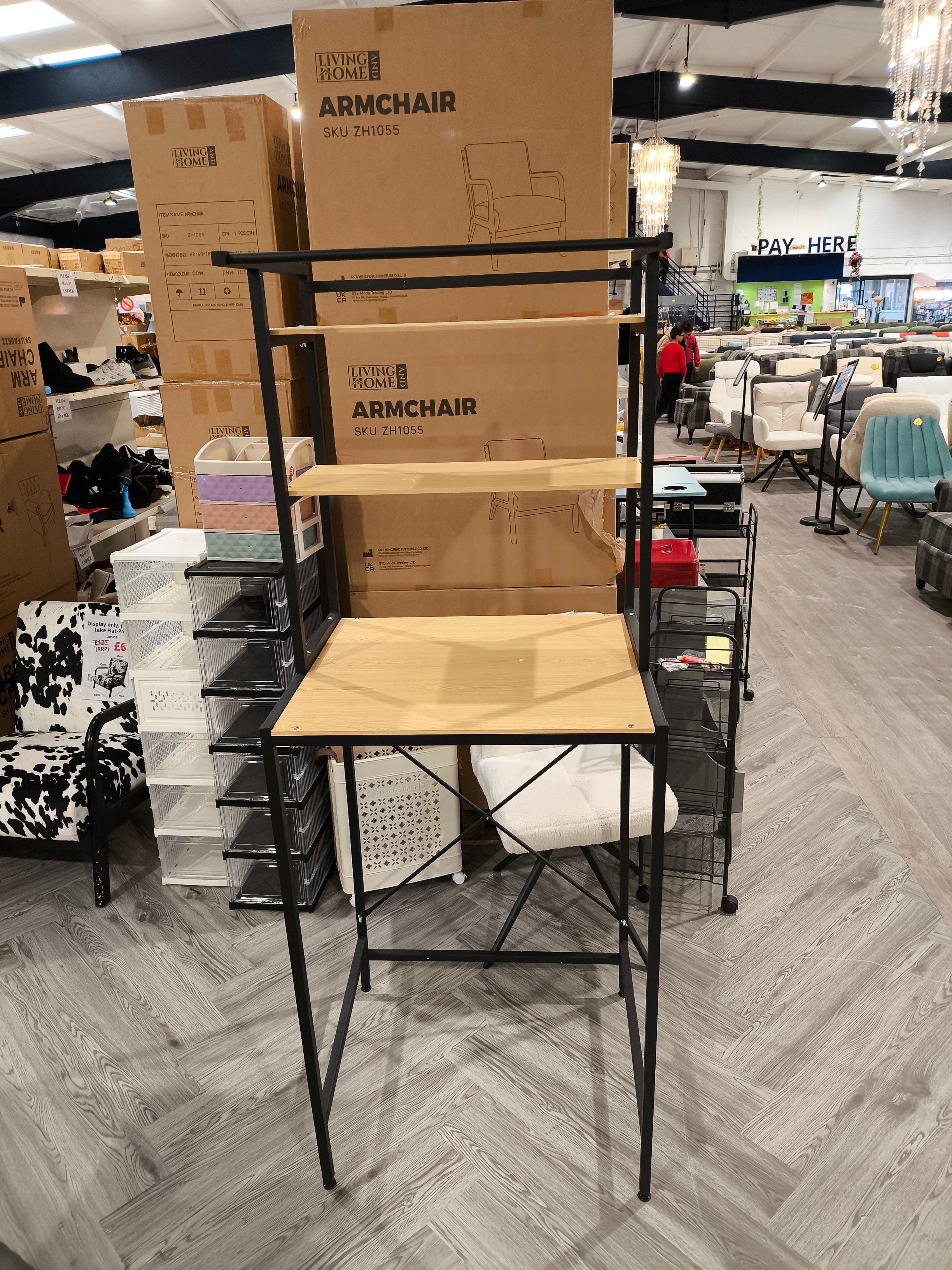3 Tier Over Washer and Dryer Storage Rack with Metal Frame