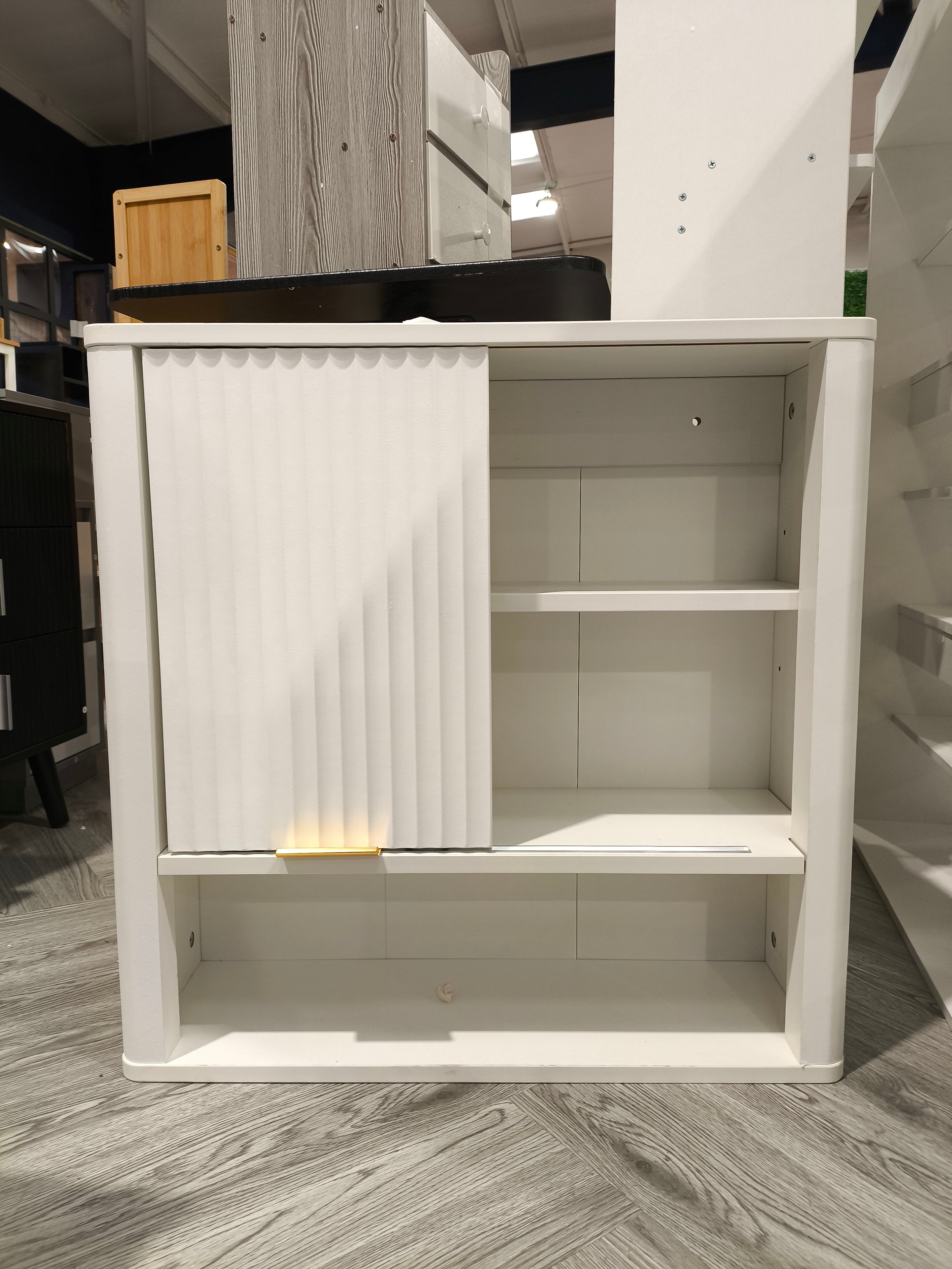 Wall Mounted Wooden Bathroom Cabinet with Sliding Door
