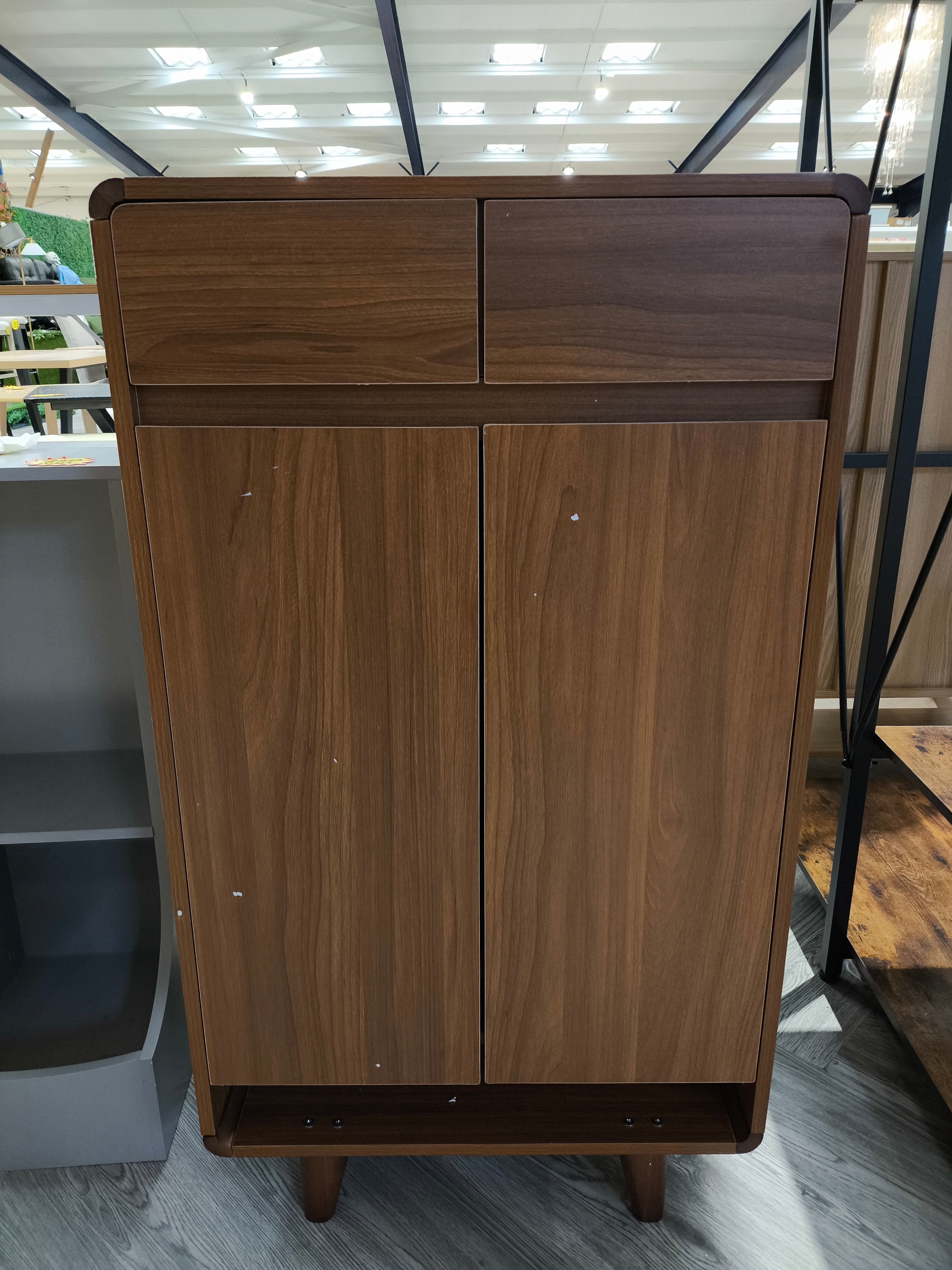 5 Tier Entryway Cabinet Shoe Cabinet Brown