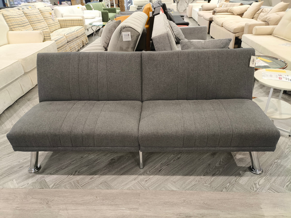 Grey Fabric Convertible Sofa Bed with Metal Legs