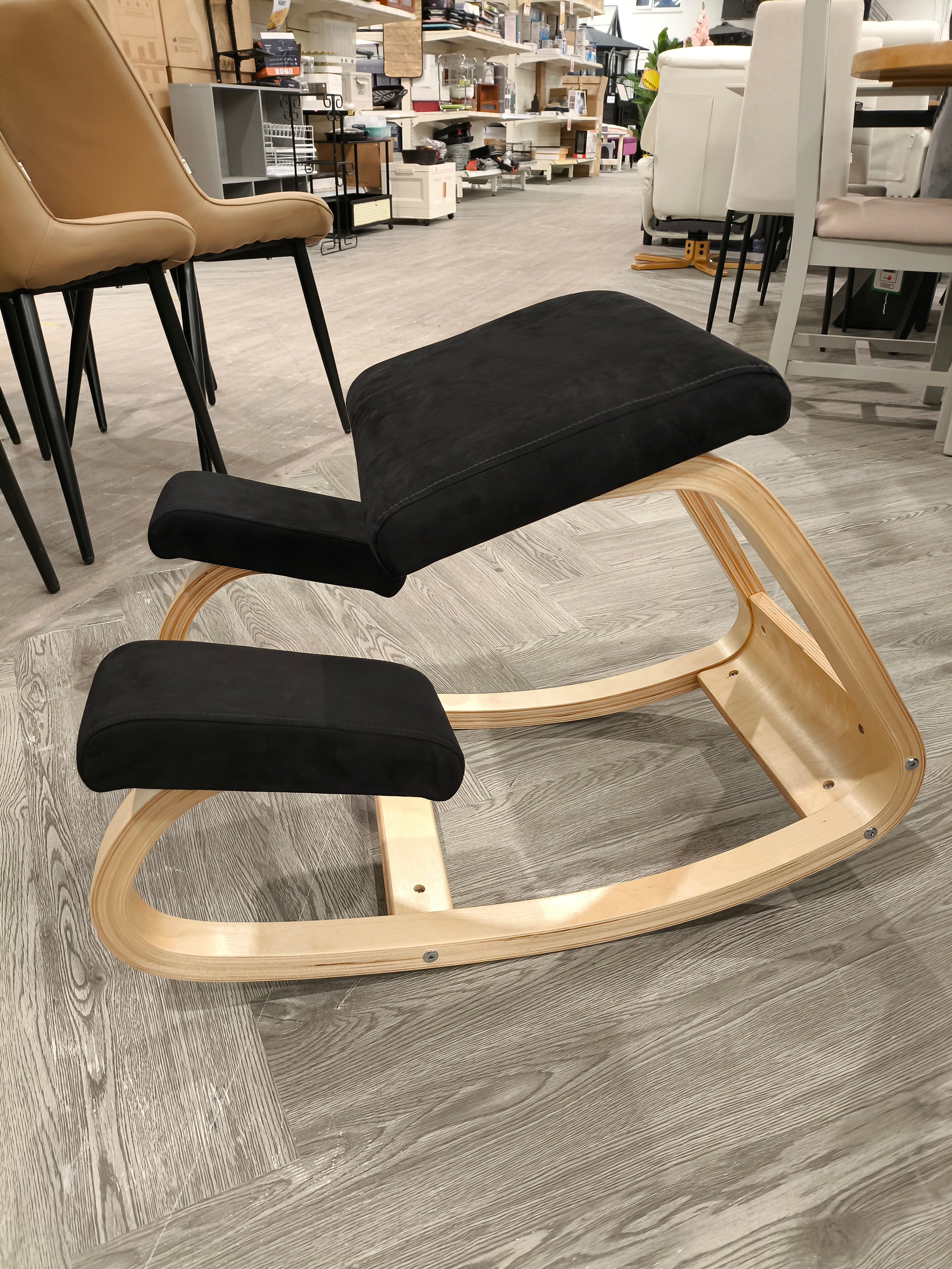 Wooden Rocking Kneeling Chair Black