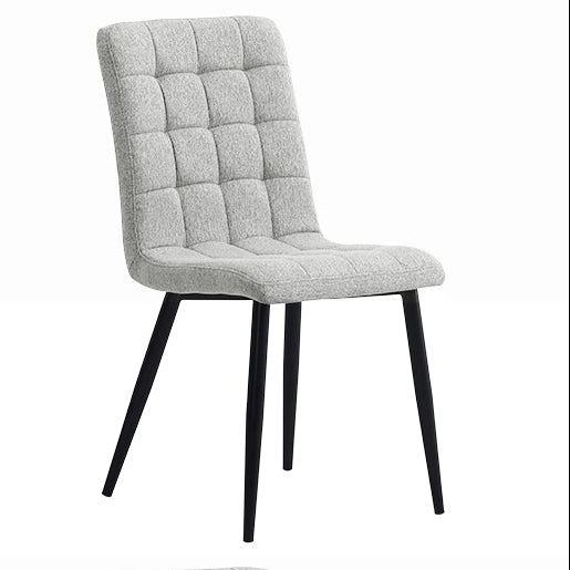 New Linen Tufted Modern Armless Dining Chair with Metal Legs Grey Set of 4