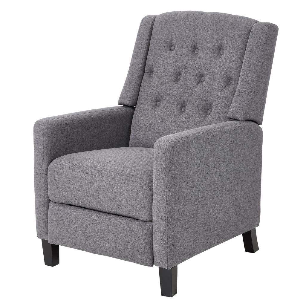 New Single Upholstered Sofa Pushback Recliner Chair Armchair Grey