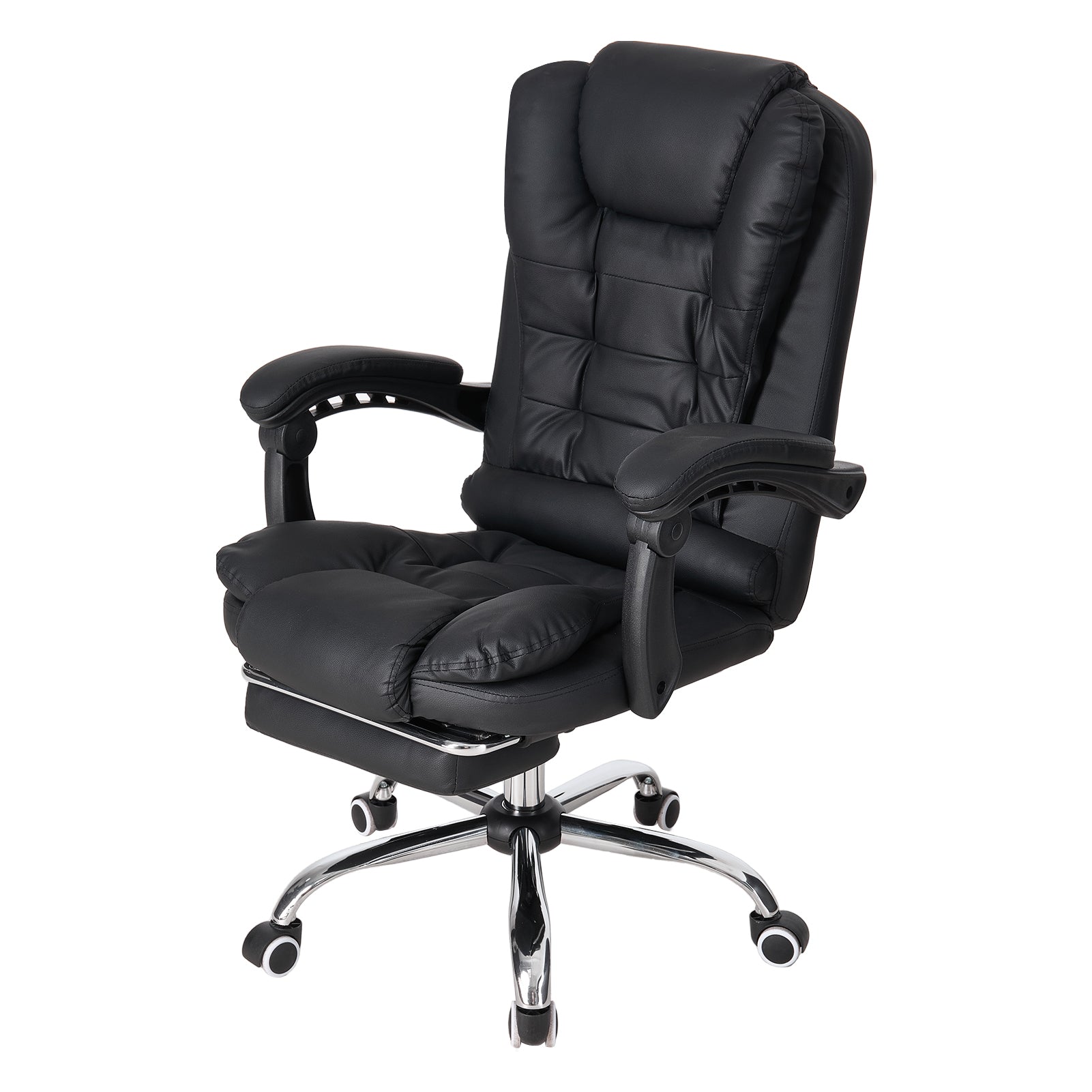 Height Adjustable Swivel Office Chair with Seven Point Massage Black