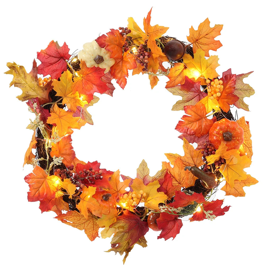 New Fall Wreath for Front Door Halloween Thanksgiving Decoration