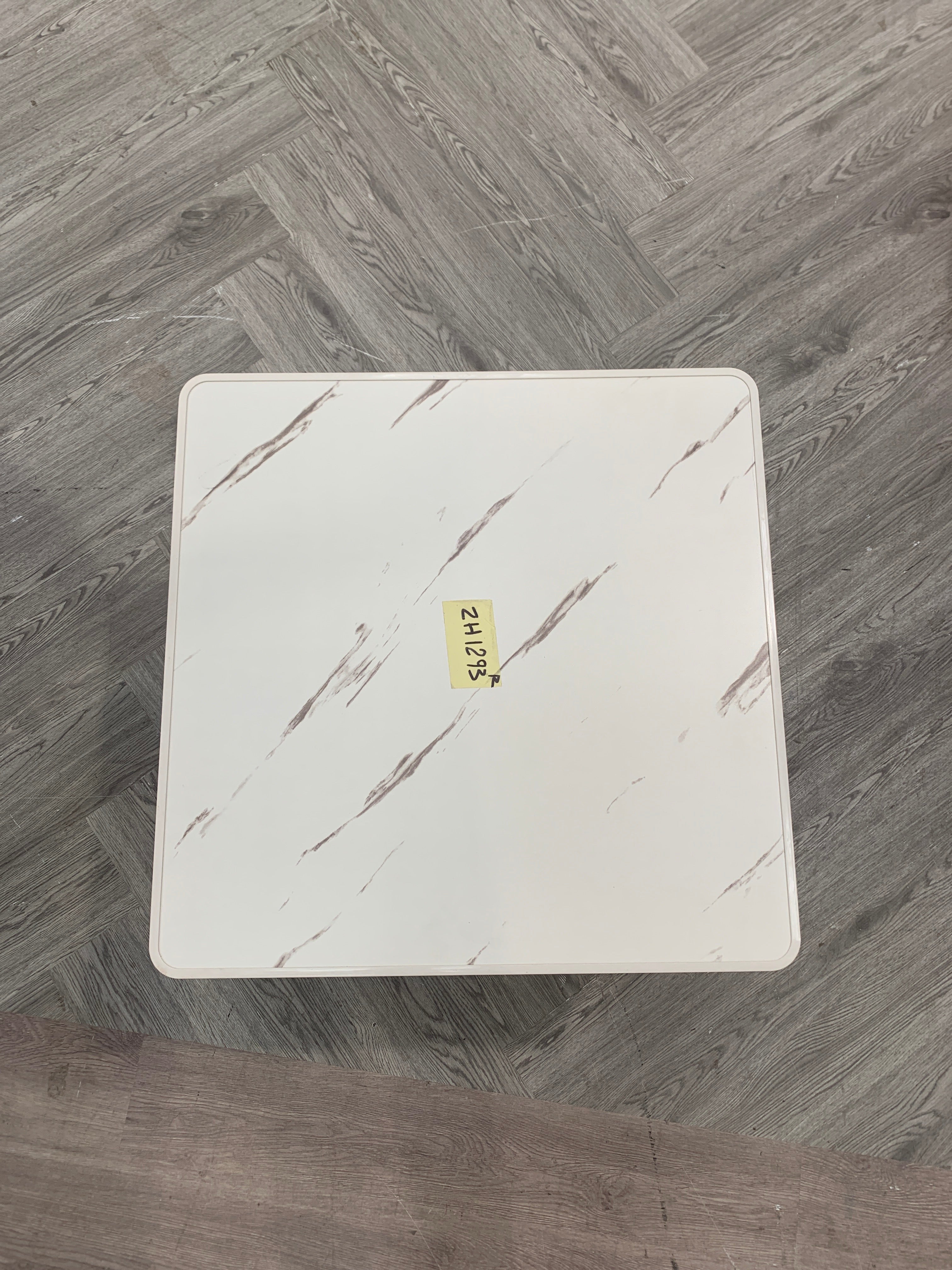 Square 60cm Folding Coffee Table with Marble Effect Top