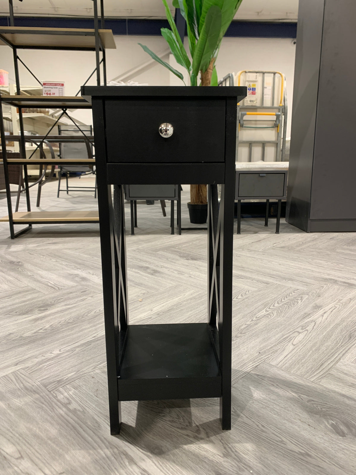 Wooden One Drawer Slim Console Side Table
