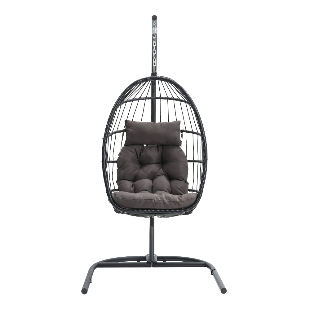 New Outdoor Garden Single Hanging Egg Shaped Chair with U Shaped Base