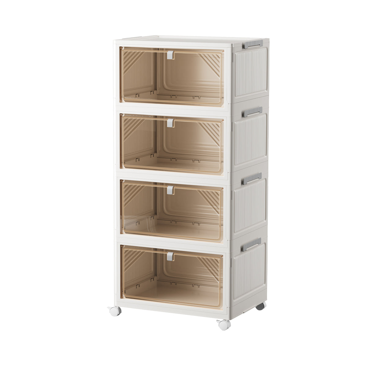 New 4 Tier Stackable Storage Cabinet with Wheels
