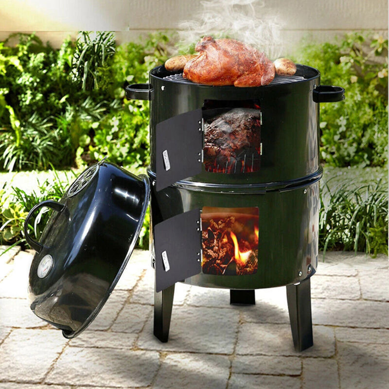 New Outdoor BBQ Upright Charcoal Smoker Grill
