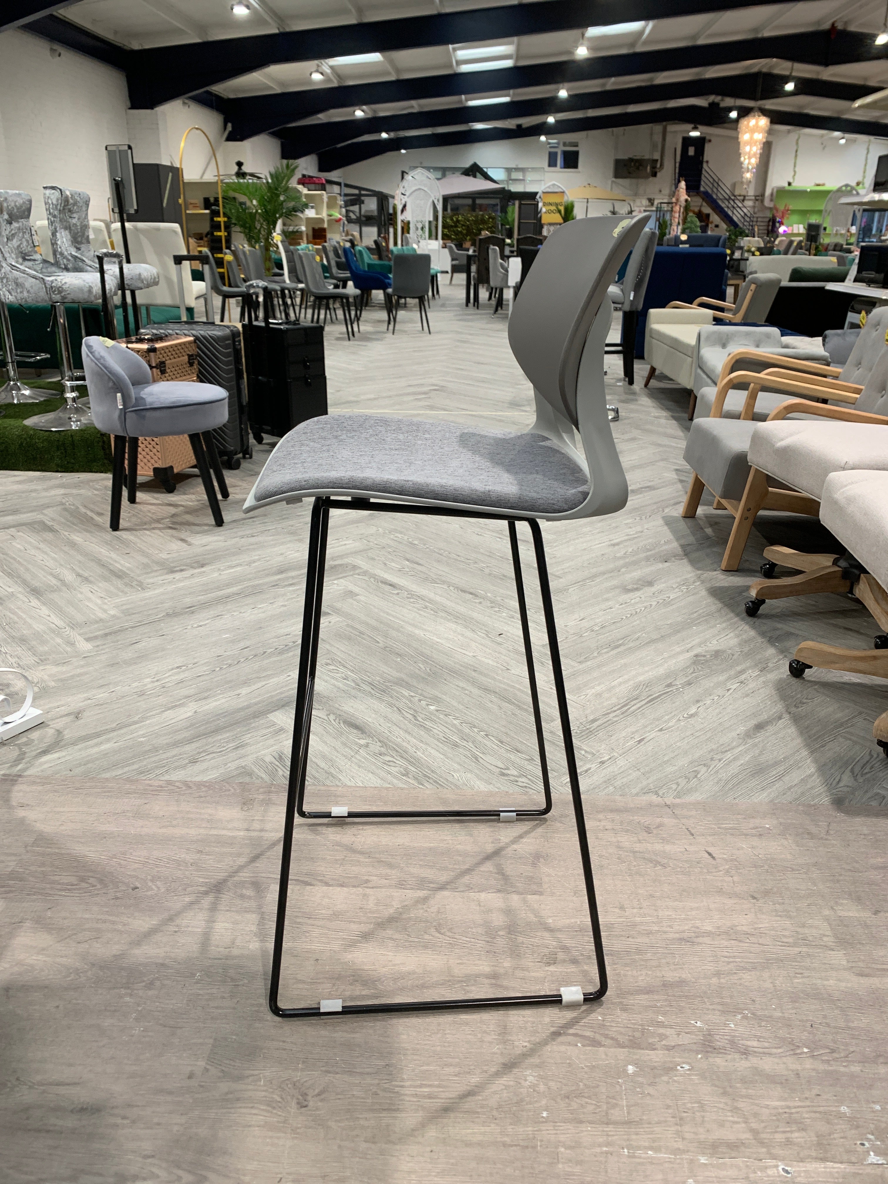 Grey Plastic Bar Stool 1PC