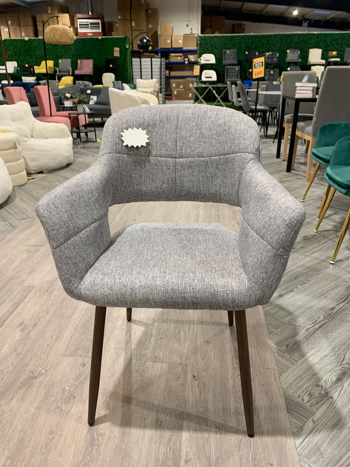 Linen Dining Chair with Metal Legs 1PC