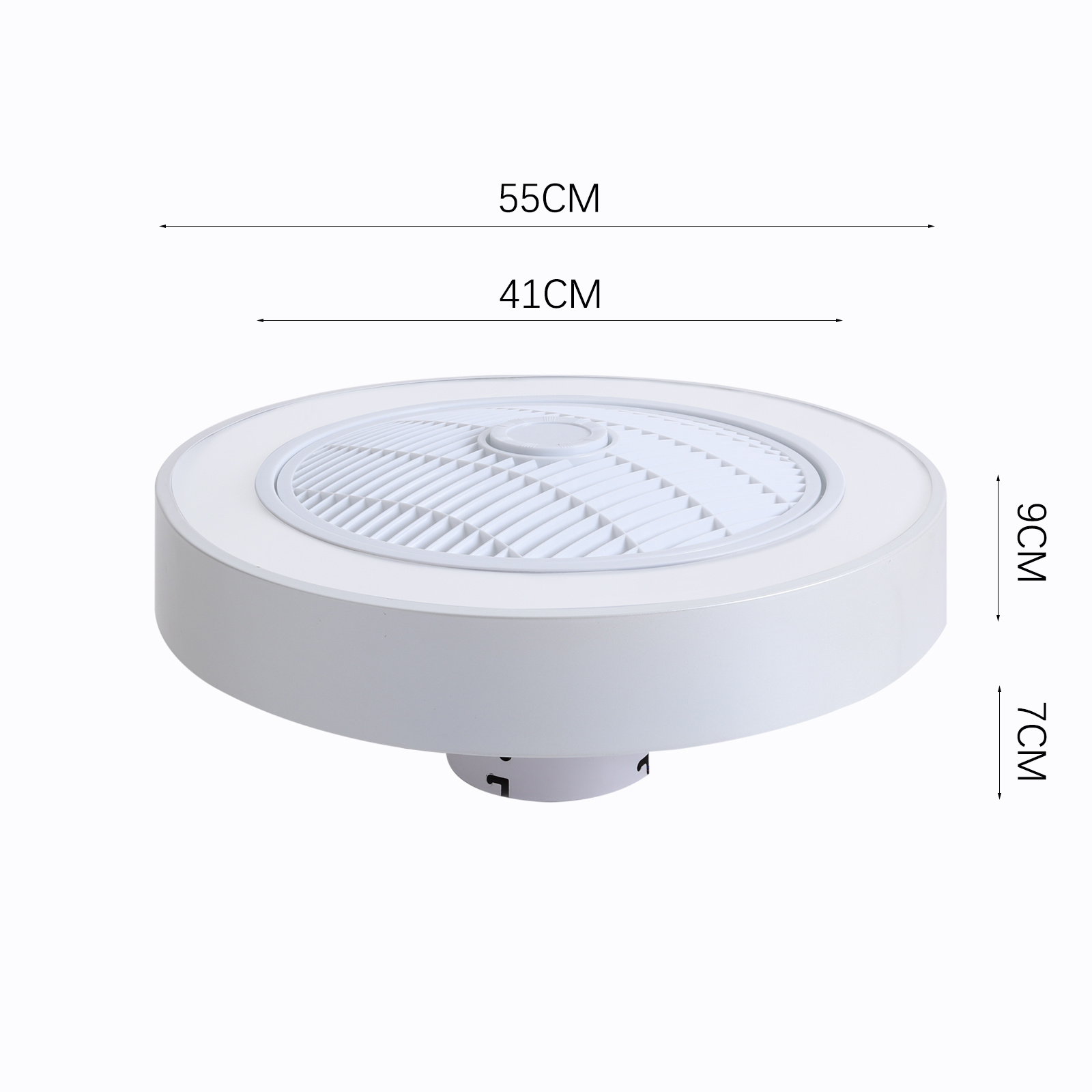 Round 55cm Dia Dimmable Acrylic LED Ceiling Light Fan with Remote Control